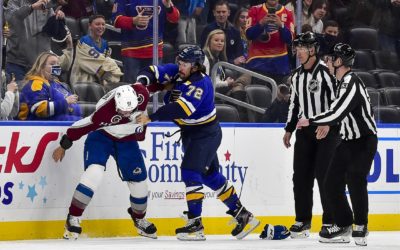 Bernie’s Rolling Four Lines: Weird Game, Officials Stink, Blues Outplayed, Lose To Avs.