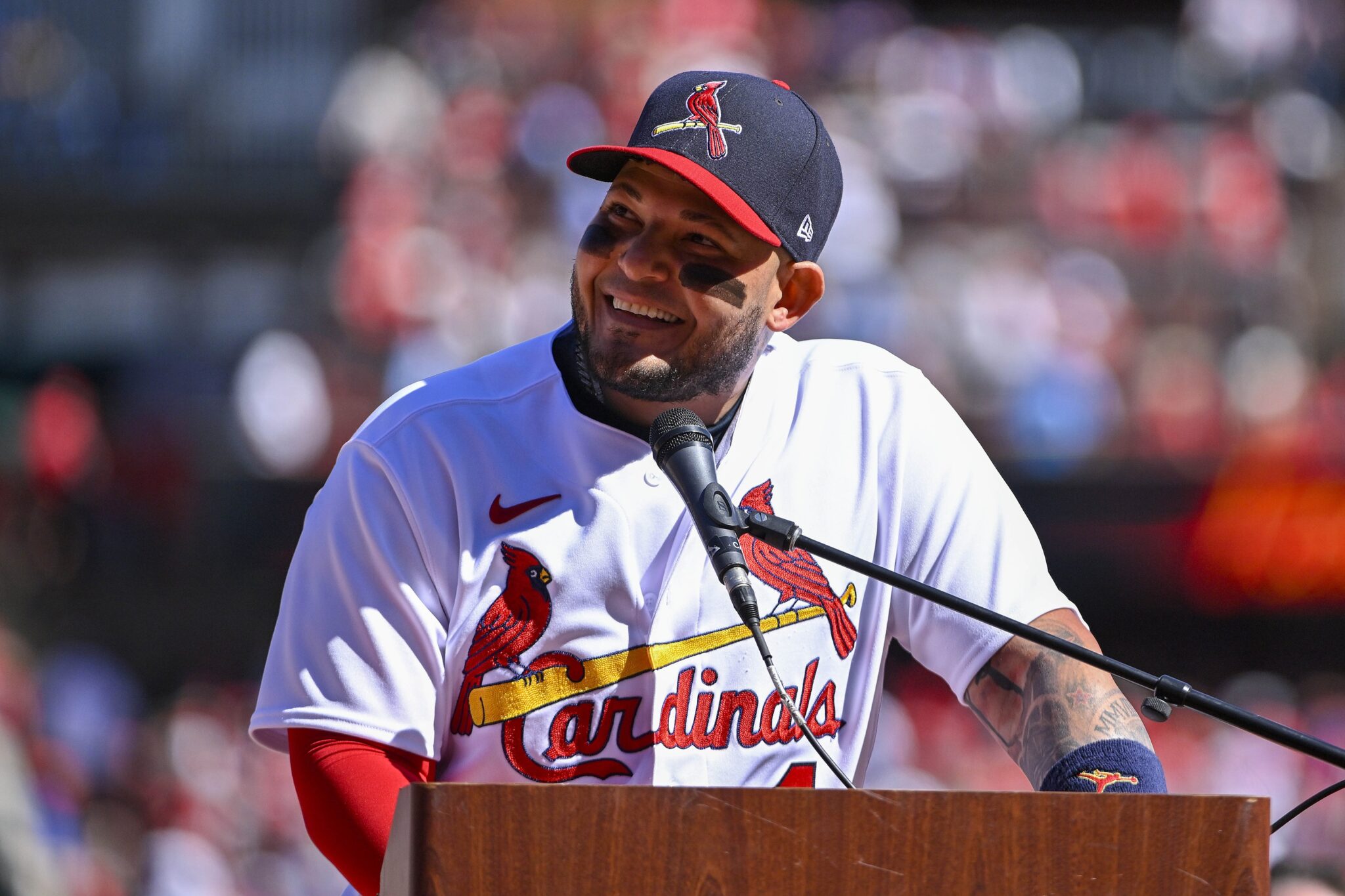 St. Louis Cardinals catcher Yadier Molina (4) during the game